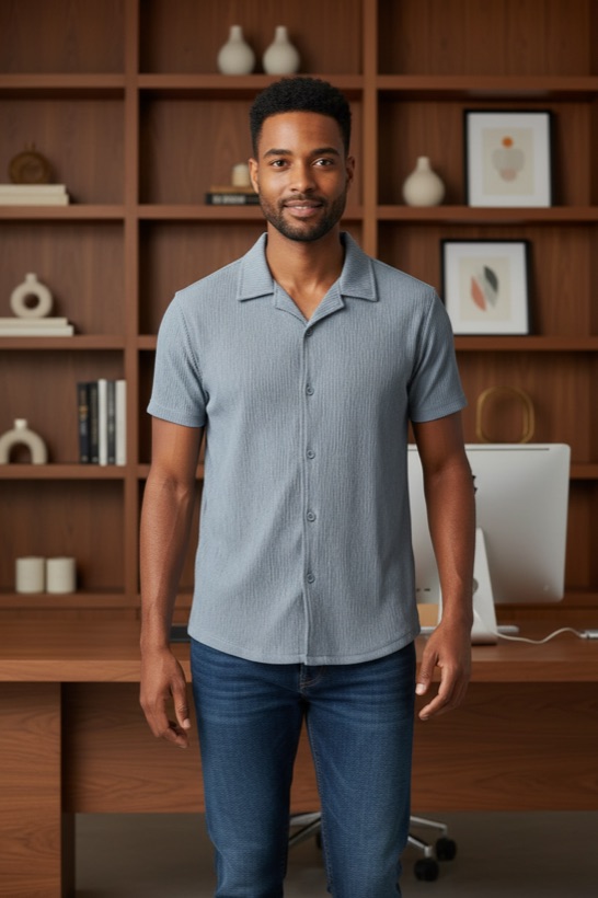 Chemise / Réunion / Bureau bois / 2:3
